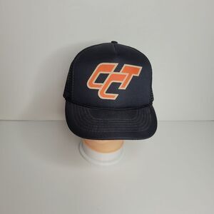 Vintage CCT navy and orange mesh back foam trucker style snapback